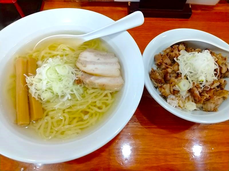 麺や 大一の会津山塩らーめんとミニチャーシュー丼