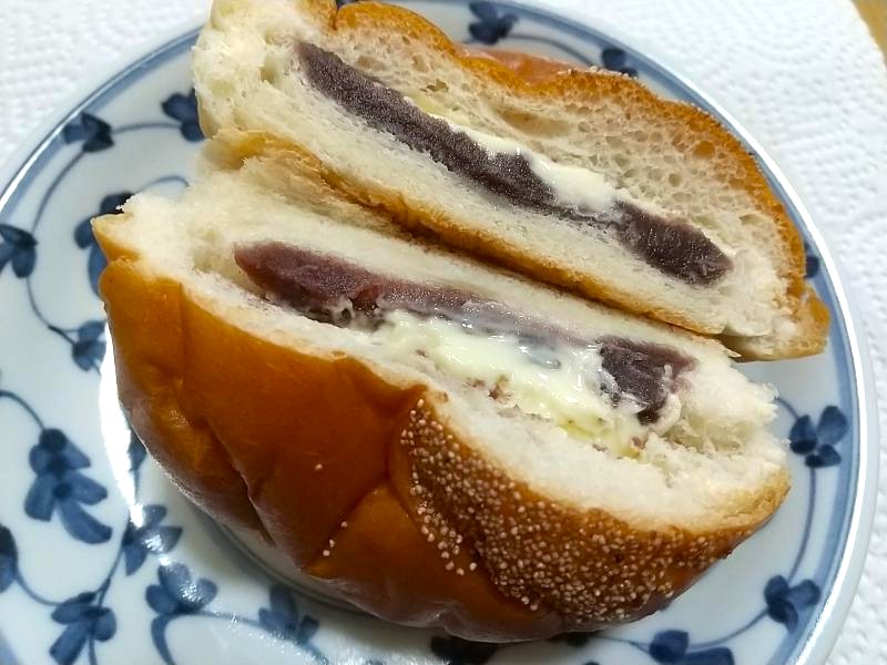 あんバターの断面